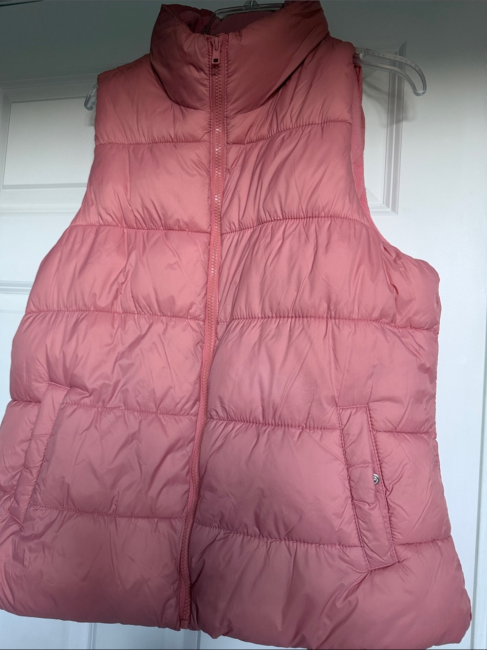 Old Navy Coral Pink Quilted Puffer Vest
